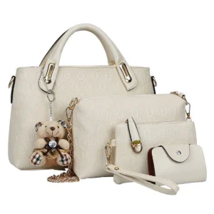 4Pcs/Set Women Lady Leather Handbags Messenger Shoulder Bags Purse Tote Satchel