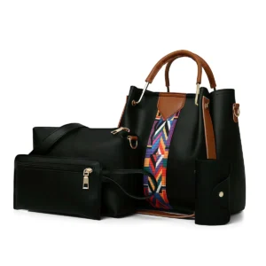 4pcs/set Women Ladies Leather Handbag Shoulder Tote Purse Satchel Messenger Bag