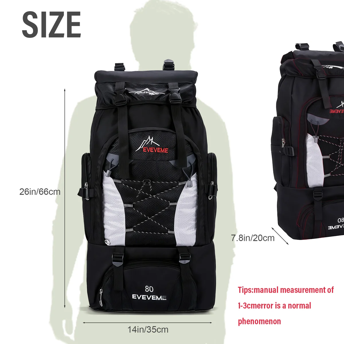 80l Waterproof Hiking Camping Backpack Climbing Travel Outdoor Rucksack Bag Pack - Image 3