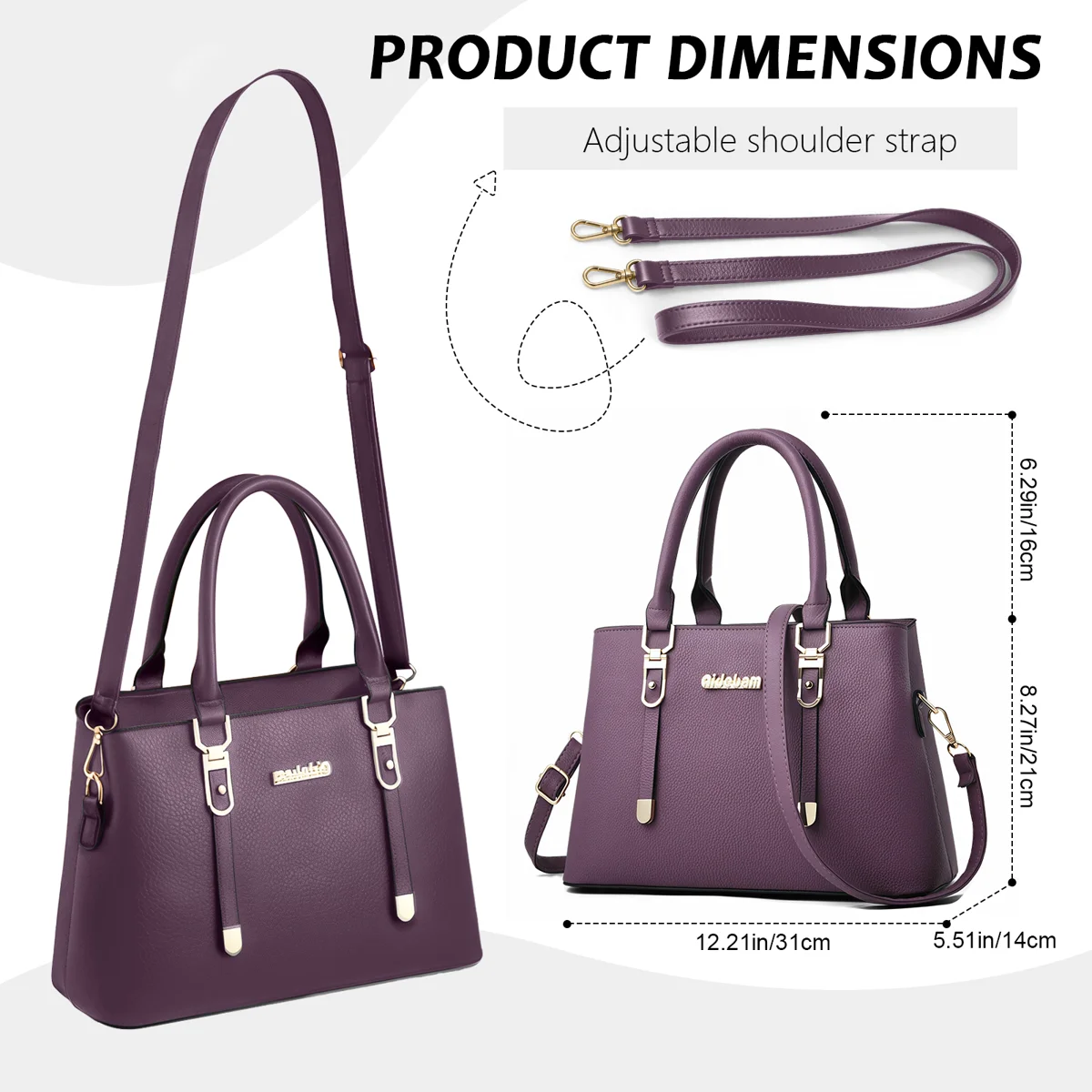 Women Lady Leather Handbags Messenger Shoulder Bags Tote Satchel Purse Large - Image 3