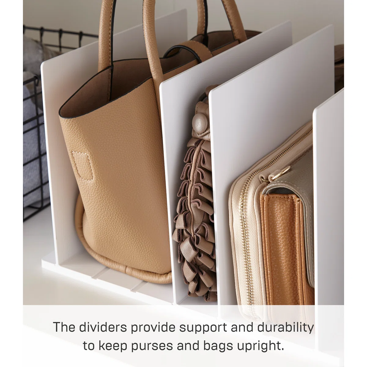 Yamazaki Home Purse Organizer/Bag Divider For Closet Shelf, Plastic - Image 3